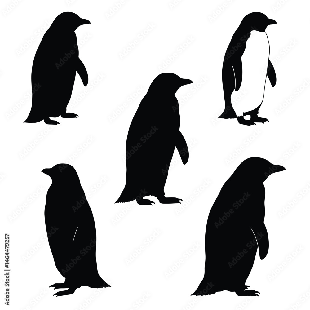 Naklejka premium cute penguin silhouette vector design illustration