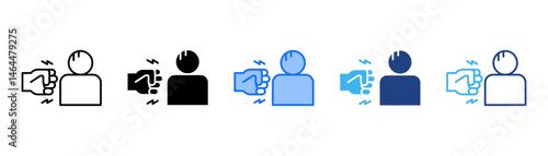 Bullying Icon Set With Multiple Style Collection 