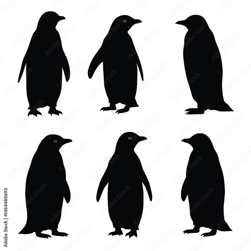 Naklejka premium cute penguin silhouette vector design illustration