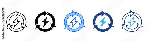 Renewable Energy Icon Set With Multiple Style Collection 