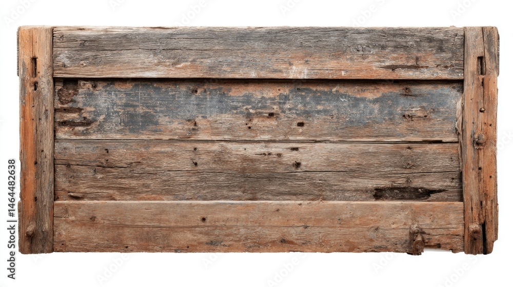 Obraz premium Rustic reclaimed door panel isolated on white background 