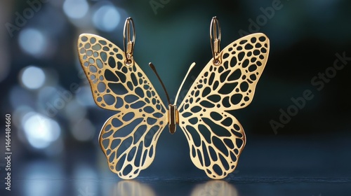 Elegant Gold Butterfly Earrings: Exquisite Jewelry Design