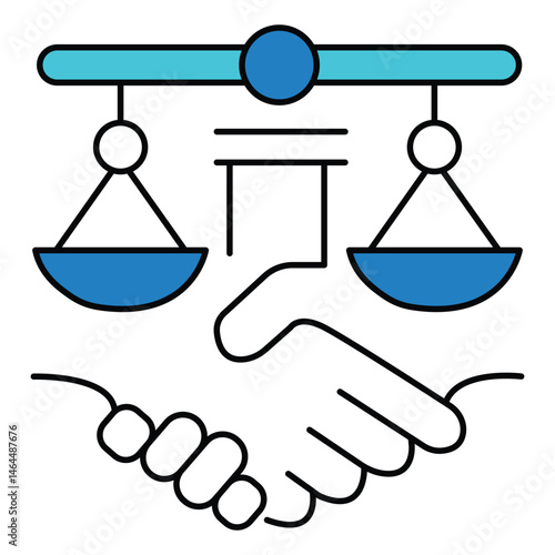 Legal Services Icon for Dispute and Litigation vector design