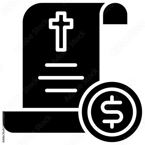 Funeral Cost glyph icon