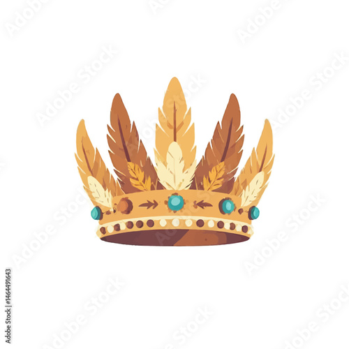 Feathered-Crown-Vector-Illustration-Royalty-Headwear