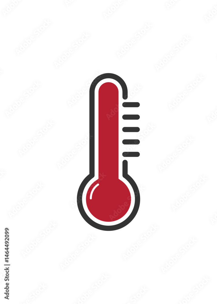 Thermometer flat icon on white, stock illustration Thermometer flat icon on white, stock illustration