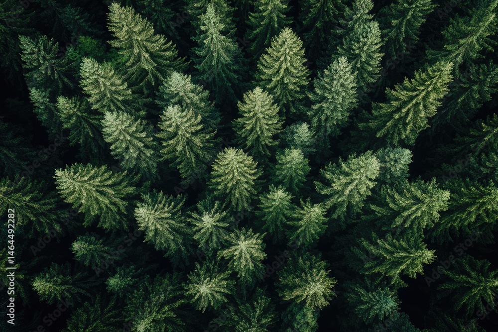 Dense evergreen forest canopy viewed from above (1) Dense evergreen forest canopy viewed from above (1)