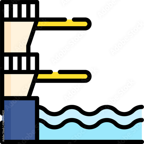 diving board (2) illustration on a white background     