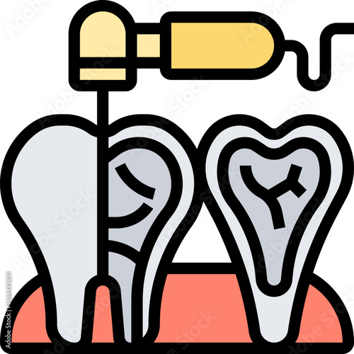 endodontist illustration on a white background    