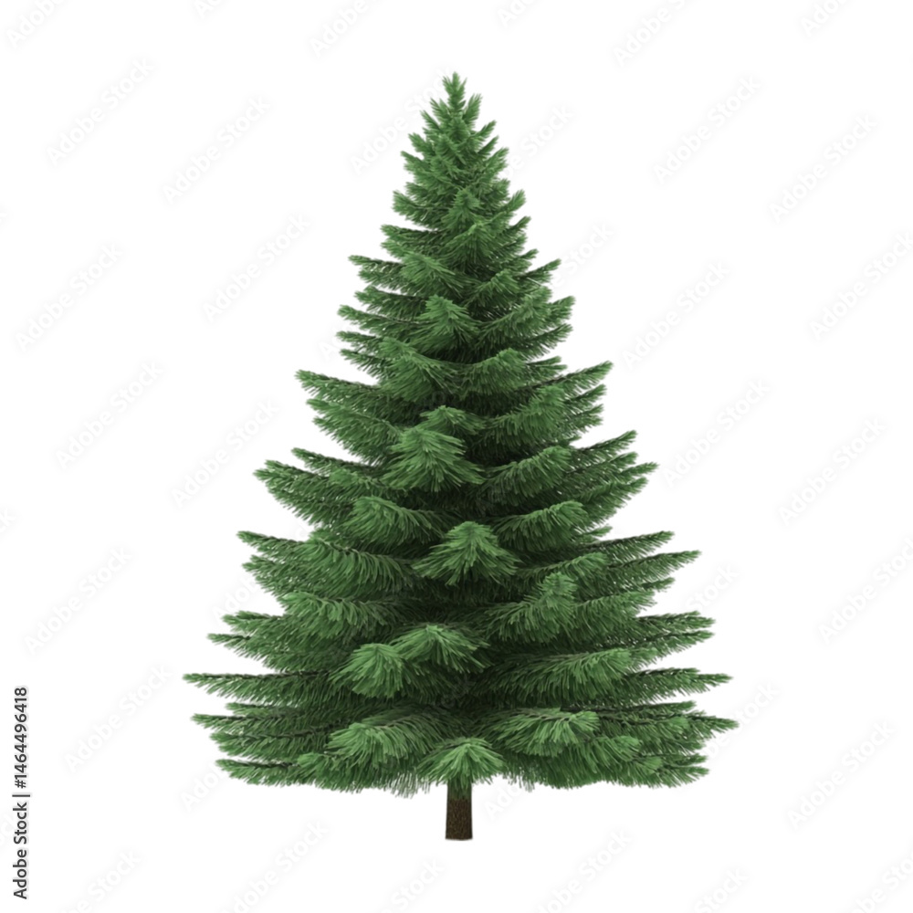 Obraz premium Evergreen tree isolated on white background with colorful lines