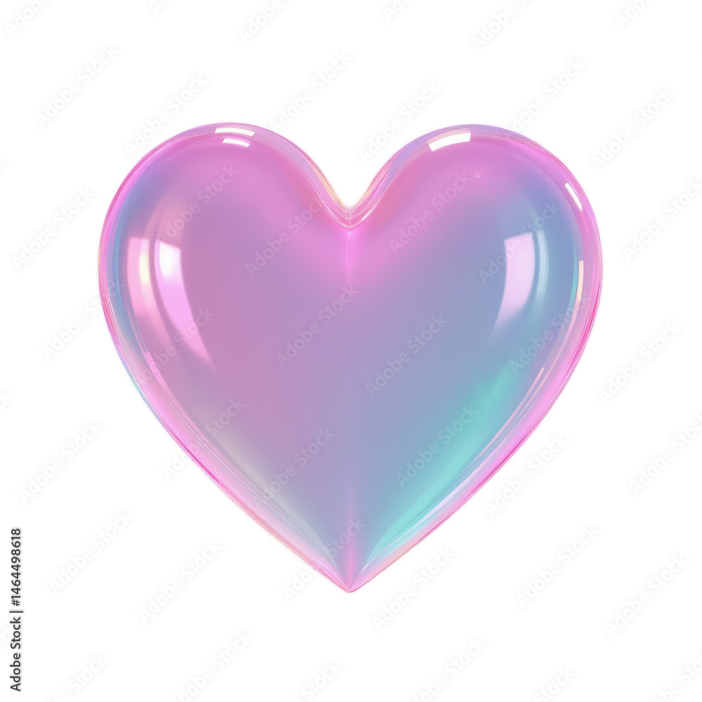 Glossy Heart, Pink & Teal, with Transparent Background, Love Concept. Glossy Heart, Pink & Teal, with Transparent Background, Love Concept.