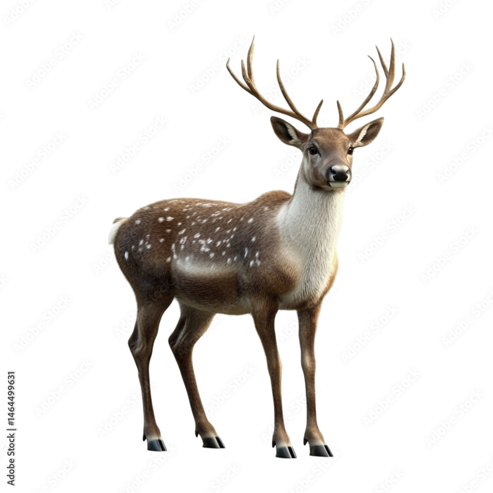Fototapeta premium Spotted deer majestic antlers nature wildlife animal art abstract background