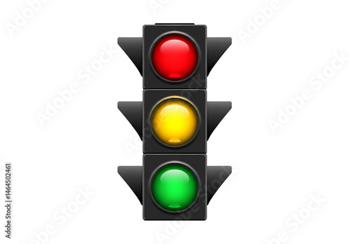 Traffic Light Red Yellow Green Signal Stop Go isolated on transparent background