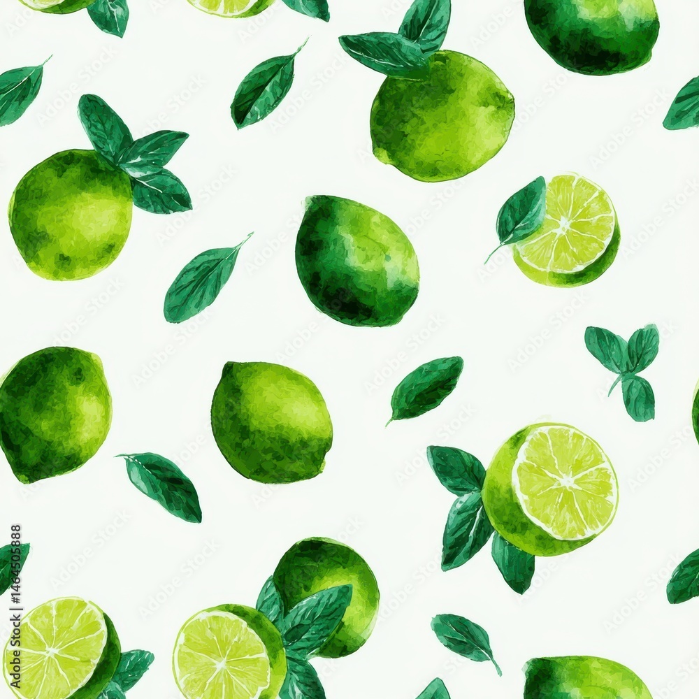 Lime seamless watercolor pattern Lime seamless watercolor pattern