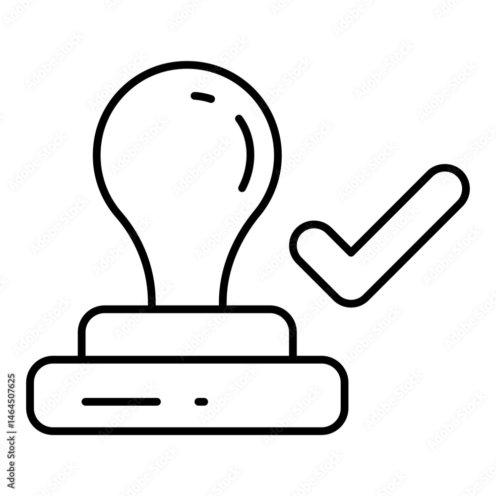 Approved Stamp line icon Approved Stamp line icon