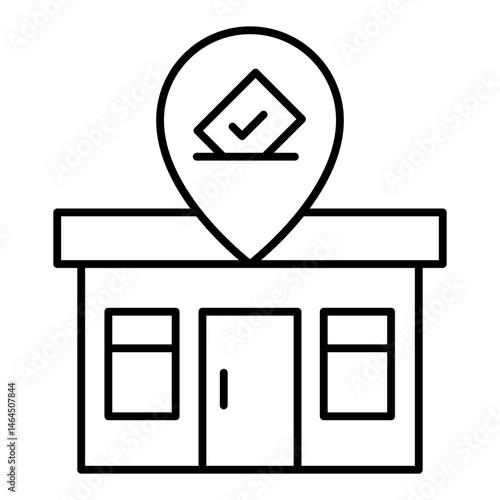 Polling Place line icon