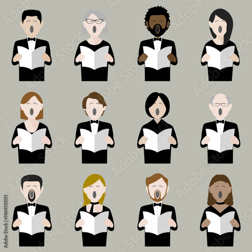 formal choir singers icons