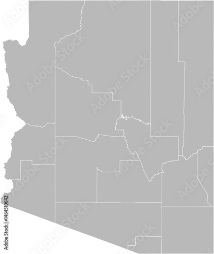 Arizona vector map with county boundaries (Web Mercator projection, PPT-compatible & fully editable)