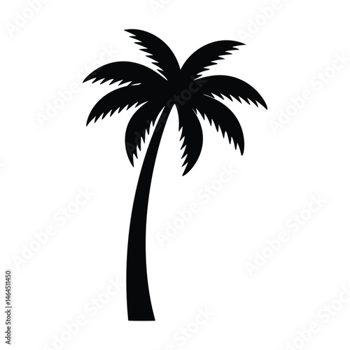 LOGO Elements - Palm Tree Silhouette A tropical beach vector illustration.