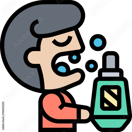 mouthwash illustration on a white background    