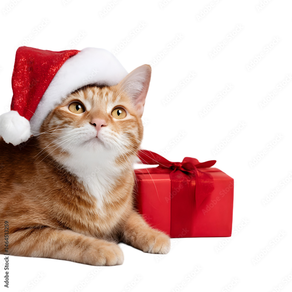 cat with christmas gift cat with christmas gift