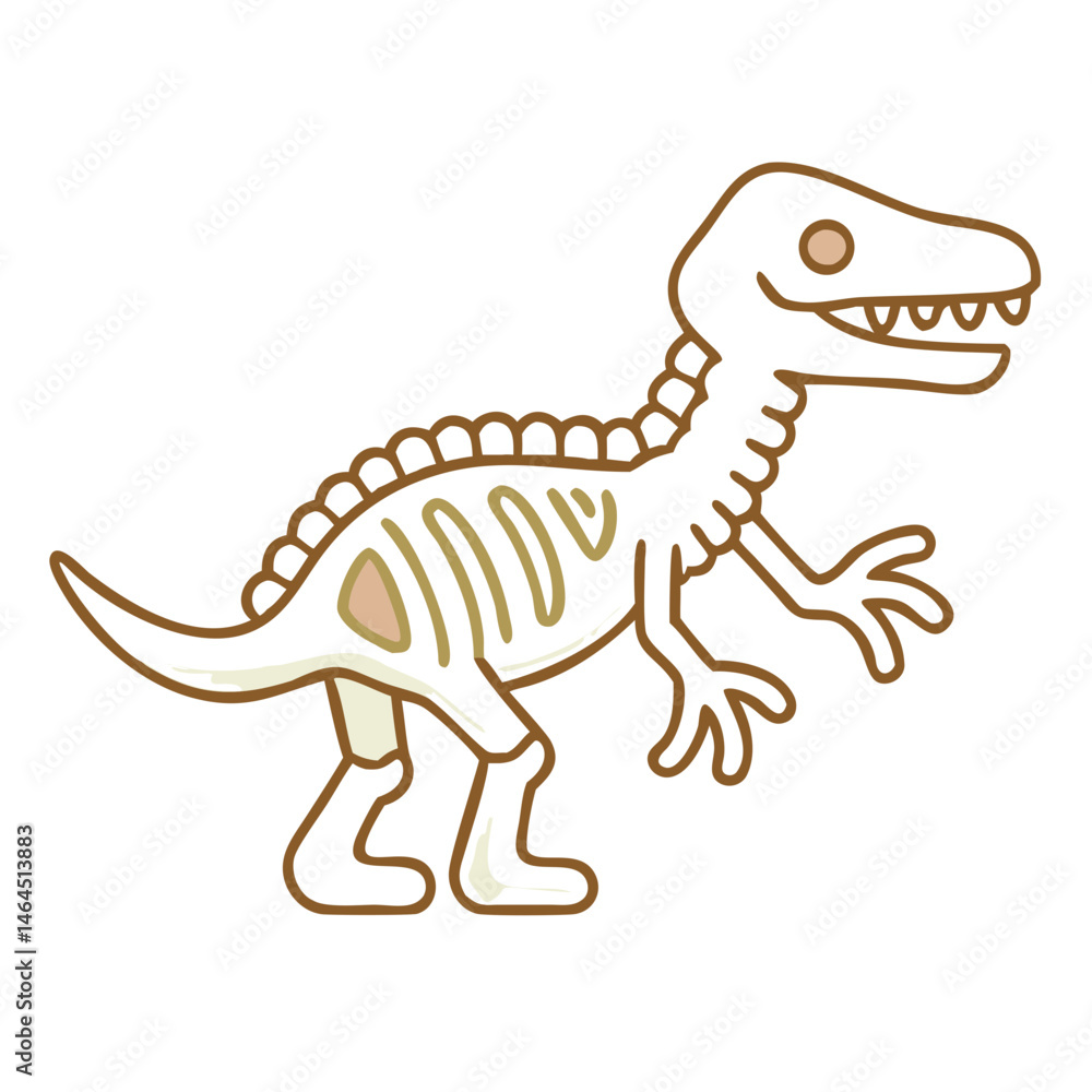 Fototapeta premium Dinosaur Skeleton Display Icon Museum Fossil Prehistoric Transparent Background
