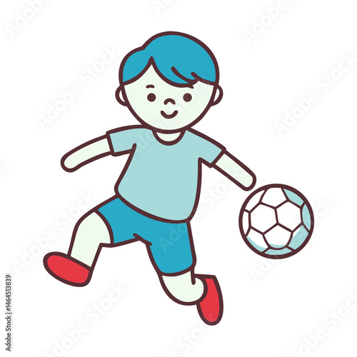 Child Kicking Soccer Ball Icon Kid Football Sport Play Transparent Background