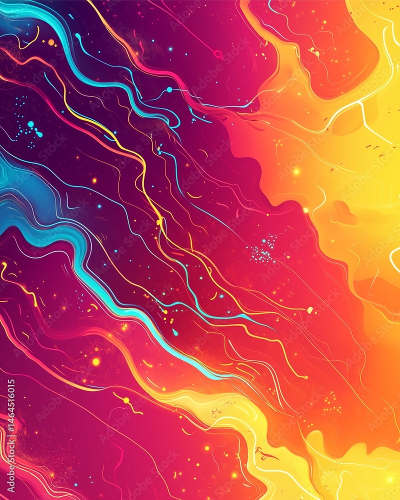 Fototapeta premium Swirling Abstract Color Flow: A vibrant display of color with fluid paint art style, in rich tones of swirling abstract form and energetic brushstrokes creating a dynamic composition.