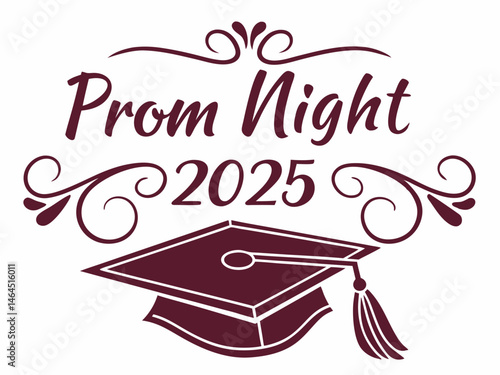 prom night 2025 card with graduation hat