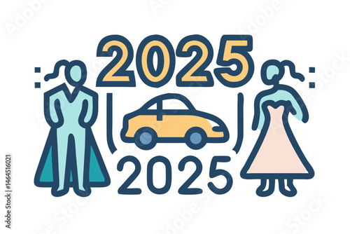 happy couple in car on prom 2025