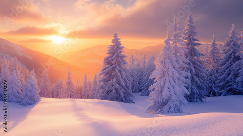 Wallpaper Mural sunrise in winter Torontodigital.ca