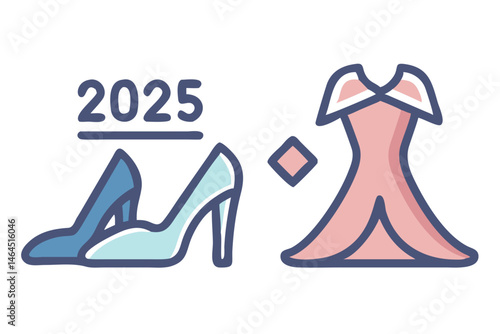vector illustration of a pair of shoes for prom 2025