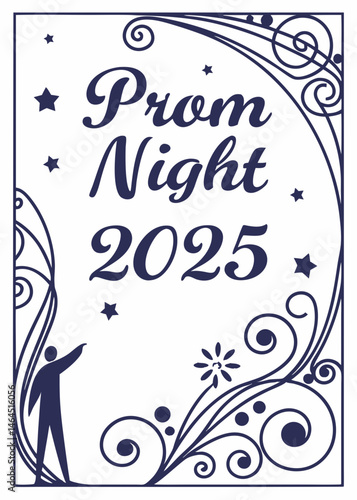 floral design element with prom night 2025 invitation