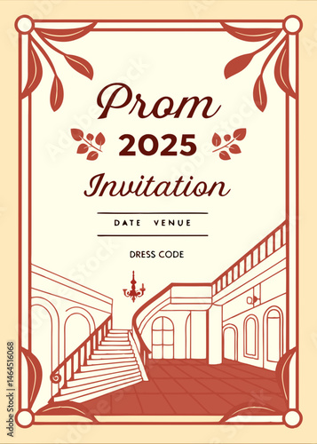 vector illustration of a prom 2025 invitation