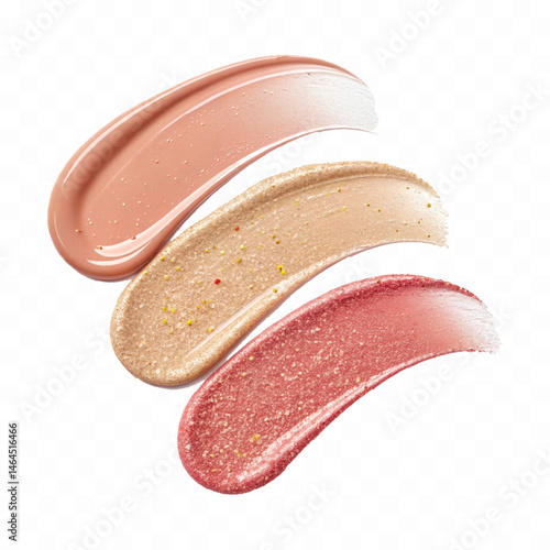 smooth glossy cosmetics swatches isolated on white background