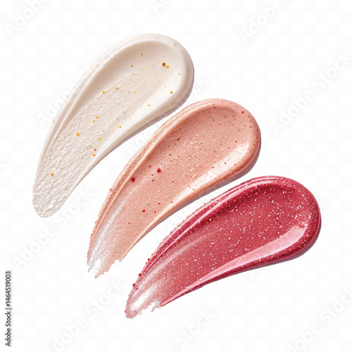 smooth glossy cosmetics swatches isolated on white background
