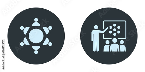 Meeting room icon, online meeting or communication icon, vector illustration