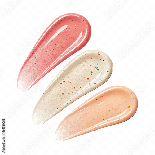 smooth glossy cosmetics swatches isolated on white background