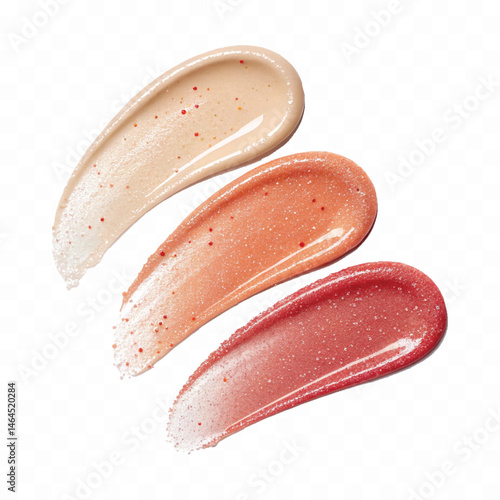 smooth glossy cosmetics swatches isolated on white background