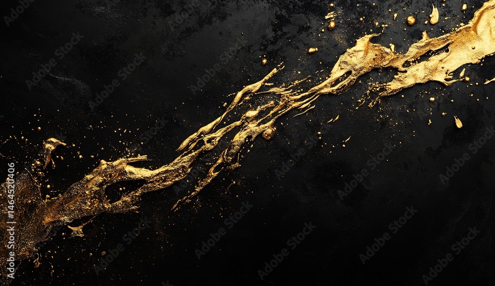 Gold drips on dark background Gold drips on dark background