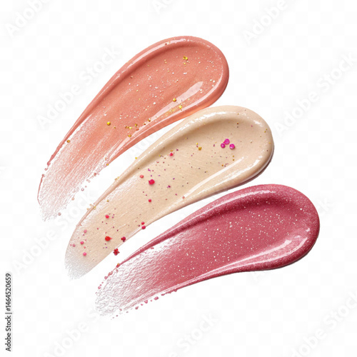 smooth glossy cosmetics swatches isolated on white background