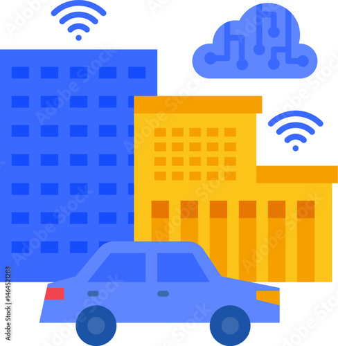 smart city illustration on a white background    