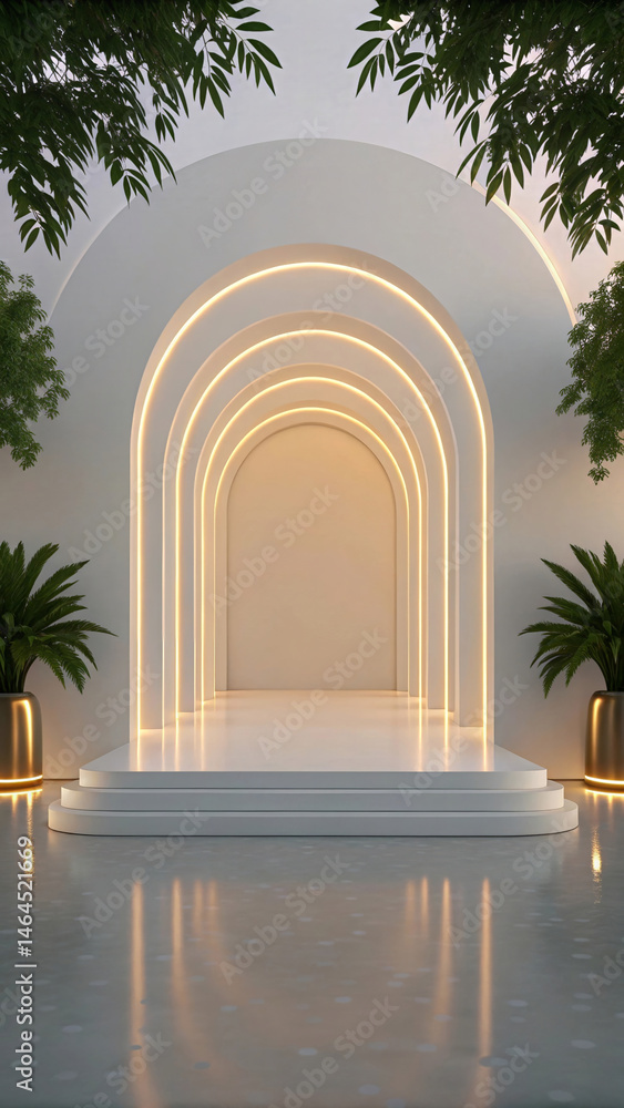 Fototapeta premium Glowing Minimalist Background with Magical 3D Design Aesthetic