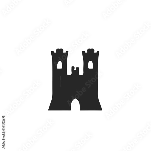 2D flat vector illustration of Castle, isolated on a white background.