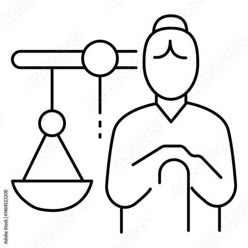 Elder Law vector Icon design Depicting Legal System for Seniors
