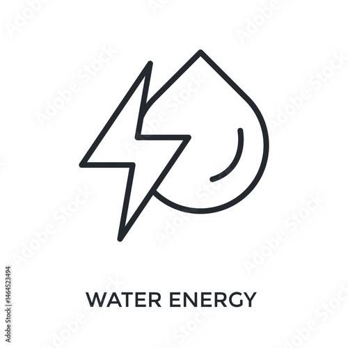 Water Energy Icon Outline Style. Vector Illustration For Graphic Design