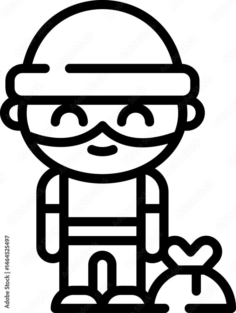 thief illustration on a white background thief illustration on a white background