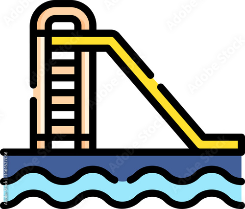 water slide (2) illustration on a white background    