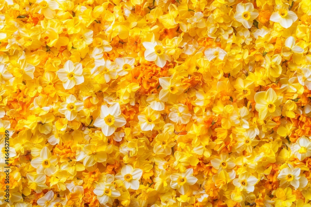 Close-up view of various yellow and white flowers. Close-up view of various yellow and white flowers.