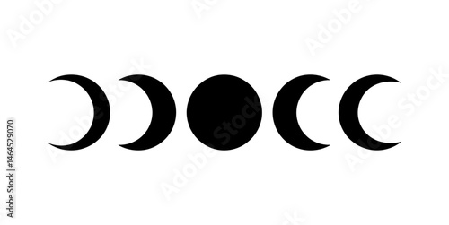 Moon phases astrology celestial cycle crescent icon